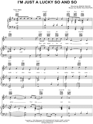 I'm Just a Lucky So and So by Duke Ellington - Sheet Music