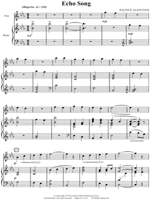 Echo Song by Ralph R. Guenther - Sheet Music