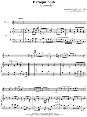 II. Allemande by Arcangelo Corelli - Sheet Music