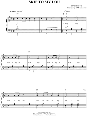 Skip To My Lou by Traditional - Sheet Music