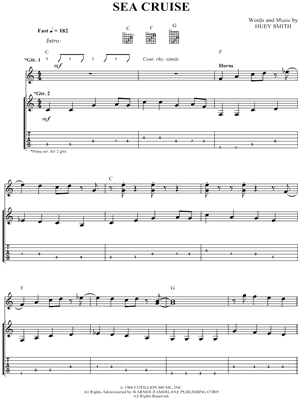 Sea Cruise by Huey Smith - Sheet Music