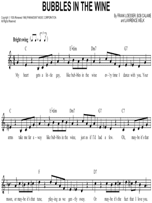 Bubbles In the Wine by Lawrence Welk - Sheet Music