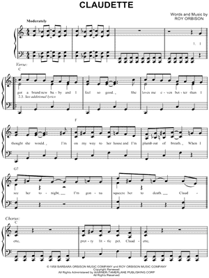 Claudette by The Everly Brothers - Sheet Music