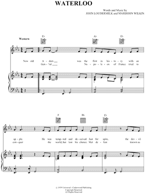 Waterloo by John D. Loudermilk - Sheet Music