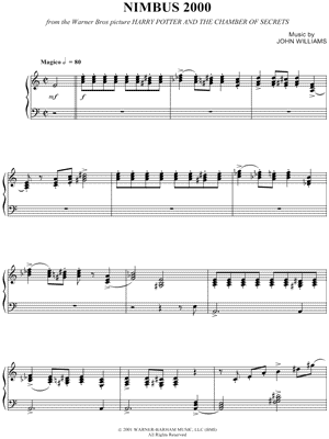 Nimbus 2000 from Harry Potter and the Chamber of Secrets - Sheet Music