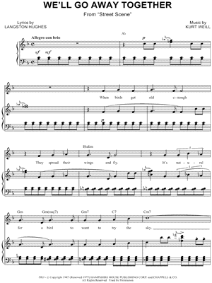 We'll Go Away Together from Street Scene - Sheet Music