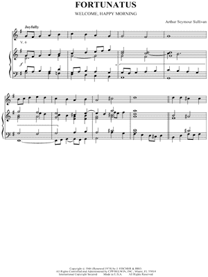 Fortunatus by Arthur S. Sullivan - Sheet Music