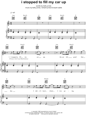 I Stopped To Fill My Car Up by Stereophonics - Sheet Music
