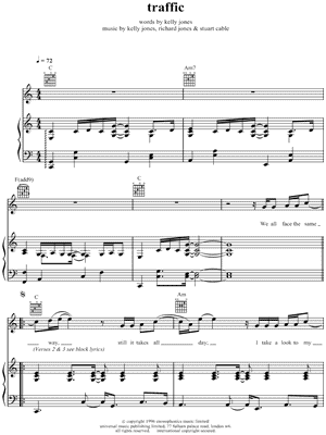 Traffic by Stereophonics - Sheet Music