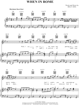 When In Rome by Billy Joel - Sheet Music
