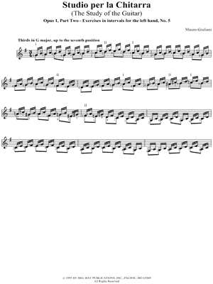 Studio Per La Chitarra, Part 2 - Exercises left hand No. 5