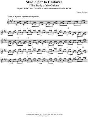 Studio Per La Chitarra, Pt 2 - Exercises left hand No. 13