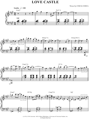 Love Castle by Chick Corea - Sheet Music