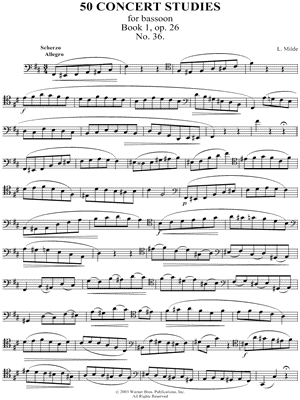 50 Concert Studies For Bassoon - Book 1, No. 36