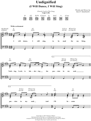 Undignified by Matt Redman - Sheet Music