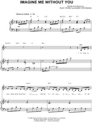 Imagine Me Without You by Jaci Velasquez - Sheet Music
