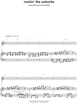 Rockin' the Suburbs by Ben Folds - Sheet Music