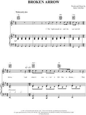 Broken Arrow by Buffalo Springfield - Sheet Music