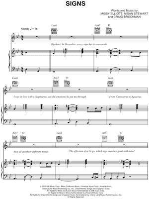 Signs by Beyoncé - Sheet Music