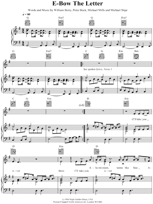 E-Bow the Letter by R.E.M. - Sheet Music