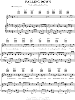 Falling Down by Tom Waits - Sheet Music