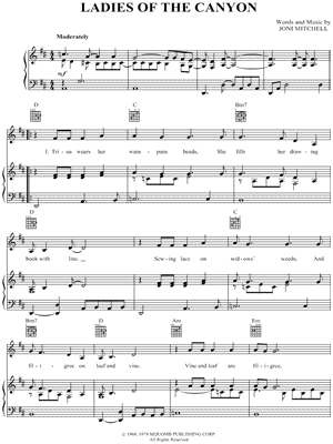 Ladies of the Canyon by Joni Mitchell - Sheet Music