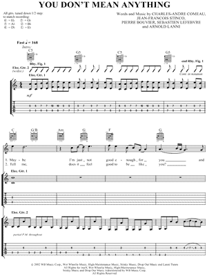 You Don't Mean Anything by Simple Plan - Sheet Music