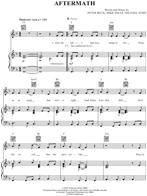 Aftermath by R.E.M. - Sheet Music