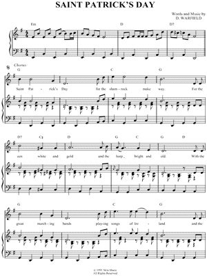Saint Patrick's Day by The Wolfe Tones - Sheet Music