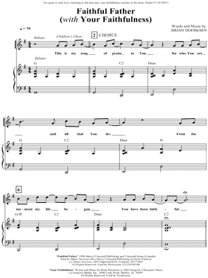Faithful Father ( with Your Faithfulness ) by Brian Doerksen - Sheet Music