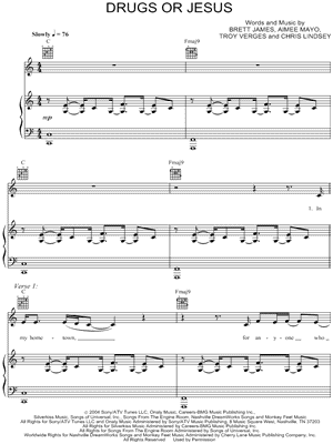 Drugs or Jesus by Tim McGraw - Sheet Music