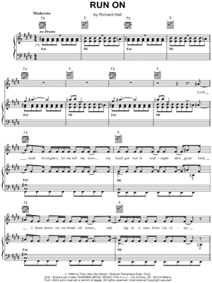 Run on by Moby - Sheet Music