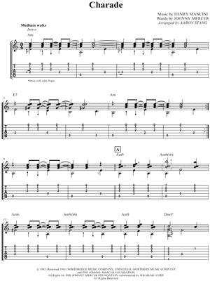 Charade by Aaron Stang - Sheet Music