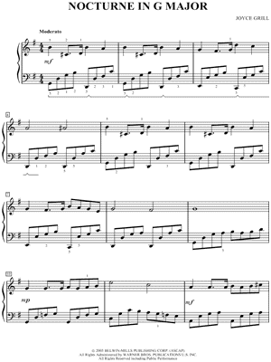 Nocturne In G Major by Joyce Grill - Sheet Music