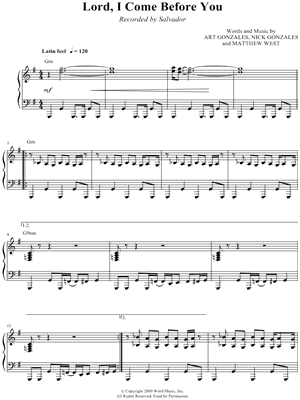 Lord, I Come Before You by Salvador - Sheet Music