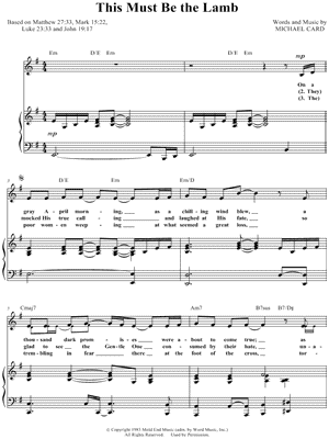 This Must Be the Lamb by Michael Card - Sheet Music