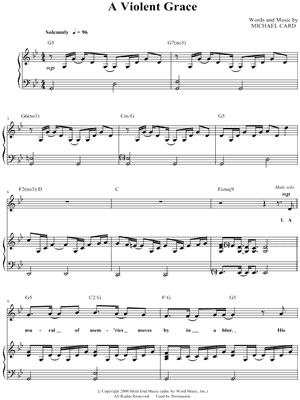 A Violent Grace by Michael Card - Sheet Music