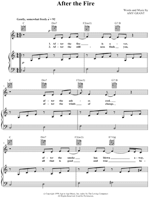 After the Fire by Amy Grant - Sheet Music