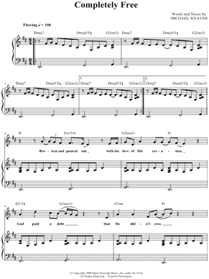 Completely Free by Big Daddy Weave - Sheet Music