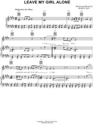 Leave My Girl Alone by Buddy Guy - Sheet Music