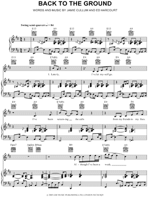 Back To the Ground by Jamie Cullum - Sheet Music