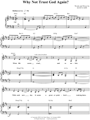 Why Not Trust God Again? by Kurt Carr - Sheet Music
