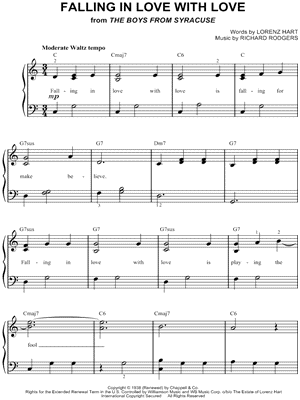 Falling In Love With Love from The Boys from Syracuse - Sheet Music