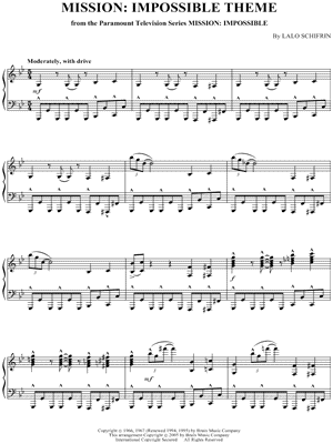 Mission: Impossible Theme by Lalo Schifrin - Sheet Music