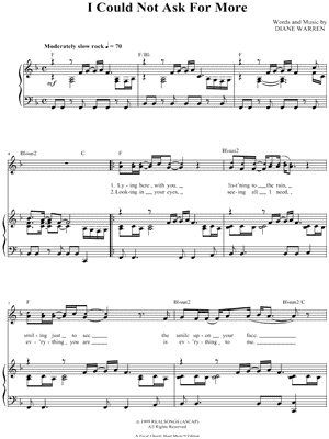 I Could Not Ask for More by Sara Evans - Sheet Music