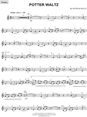 Potter Waltz - Violin from Harry Potter and the Goblet of Fire - Sheet Music