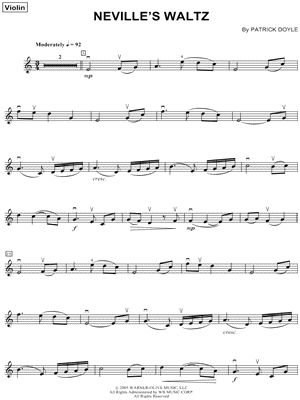 Neville's Waltz from Harry Potter and the Goblet of Fire - Sheet Music