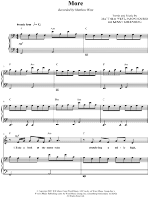 More by Matthew West - Sheet Music