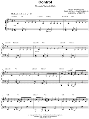 Control by Mute Math - Sheet Music