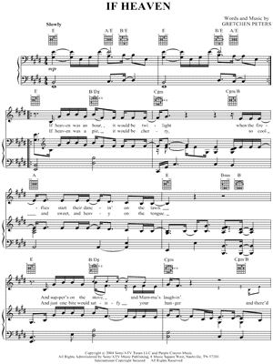 If Heaven by Andy Griggs - Sheet Music